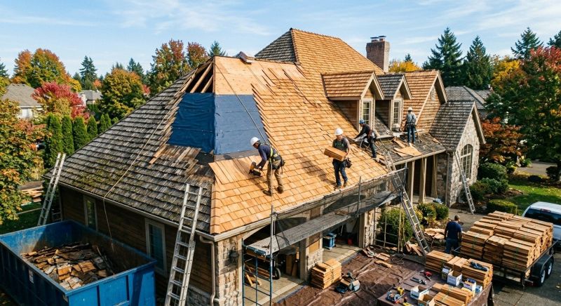 Cedar Roof Replacement in Milton, VT
