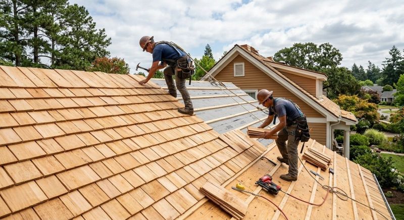Cedar Shake Roof Construction in Franklin County, VT