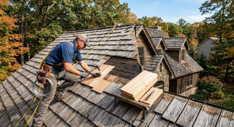 Cedar Shake Roof Construction in Grand Isle, VT