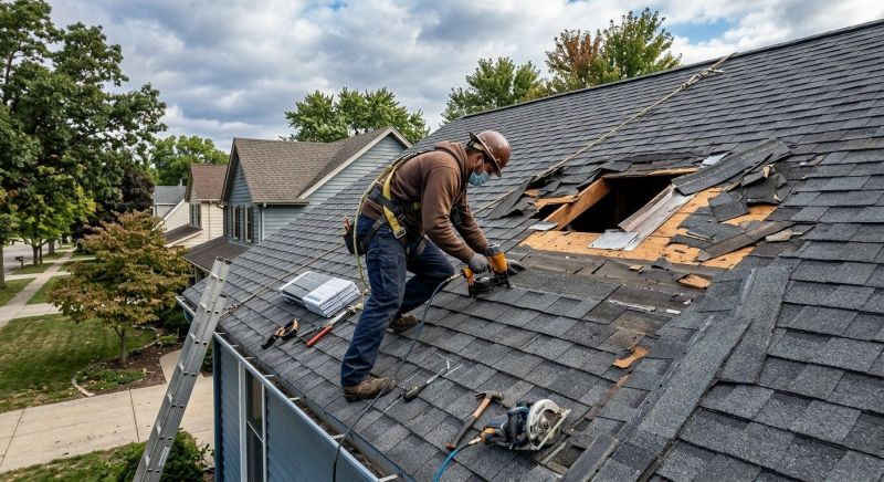 Damaged Roof Replacement in Colchester, VT