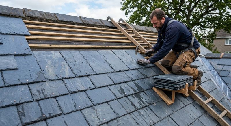 Slate Roof Construction in Cambridge, VT