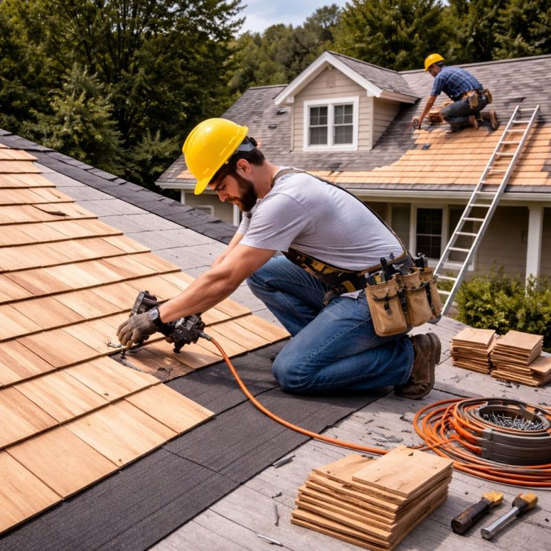 Wood Roofing Installation in Milton, VT