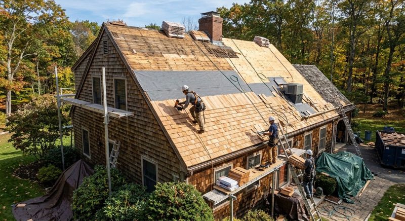Wood Shingle Roof Replacement in South Burlington, VT